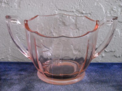 Depression Glass Sugar with Wheel-Cut Etching Pink | eBay