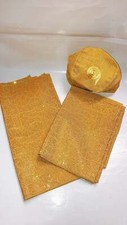 Nigerian traditional wedding Aso Oke mustard gold Embellished Asooke ready to we