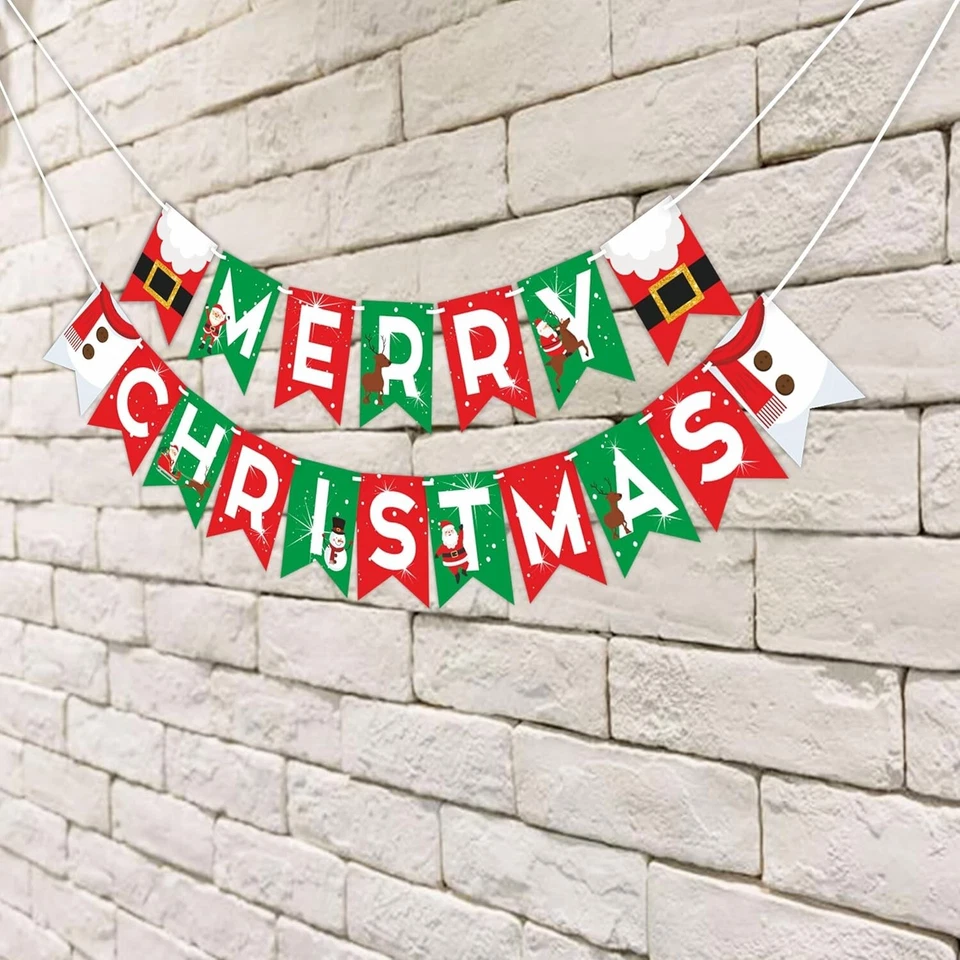 Banner de Feliz Navidad, pancarta de Navidad, artículos de decoración de Navi... - Imagen 4 de 4