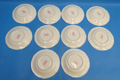 Set of 10 Federal Shape Syracuse China Santa Rosa Floral Pattern 5.75” Saucers - Picture 11 of 15