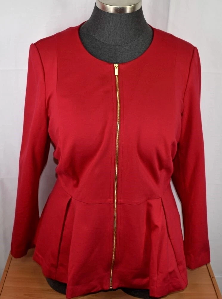 Knit peplum jacket top