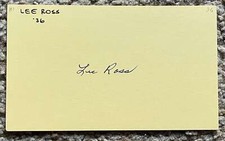 Lee Buck Ross signed yellow card - A's White Sox debut 1936