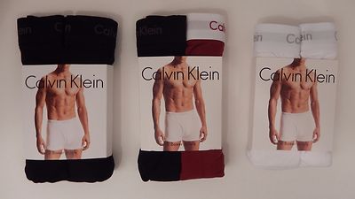 2 CALVIN KLEIN HERREN COTTON CLASSICS BOXERSHORTS SCHWARZ WEISS ROT GR: S M L XL