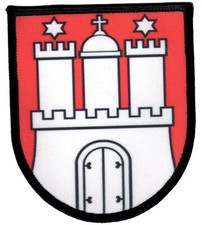 🇩🇪 HAMBURG WAPPEN "Aufnäher"Patch/HH/Hansestadt/Altona/Wandsbek/Harburg