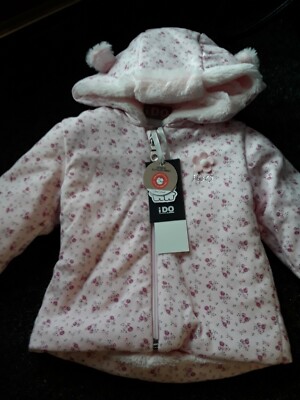 NEW IDO GIRLS PINK  HOODED JACKETS SIZE 6 MONTHS  12 MONTHS  18 MONTHS