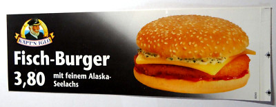 Werbe-Aufkleber Käpt´n Iglo Fisch-Burger Alaska-Seelachs 90er Jahre