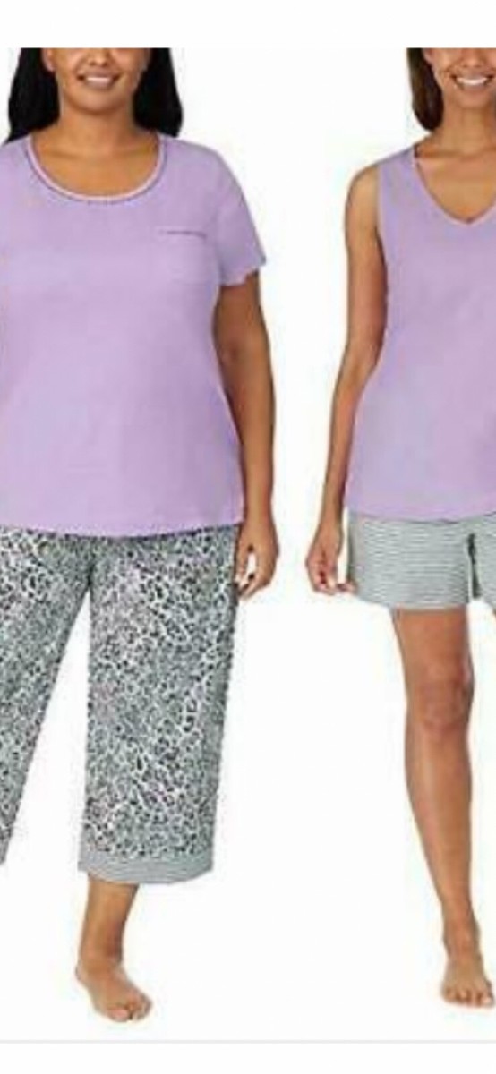 Carole Hochman Ladies 4-Piece Pajama Set Top,TankTop,Capri,Short