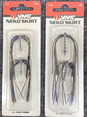 VMC Neko Skirt 1/32 and 1/16 Purple Brown 2-packs Finland Bass Fishing