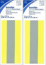 LOT of 2 ~ Bondex Iron-On Fluorescent Reflective Tape 2" x 32" Yellow