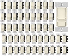 50 Pack, Eaton 300W LED Slide Dimmer Switch 3-Way, Light Almond  Cream SUL06P-LA