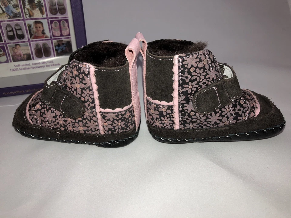 NUEVAS Botas Pediped Originales - Rosa y Marrón, Cuero y Piel Sintética 6-12 Meses Foto 4 de 4