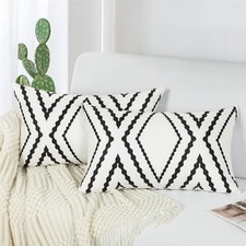 Outdoor Lumbar Waterproof Pillow Covers Set of 2 20" x 12" Pack of 2 White
