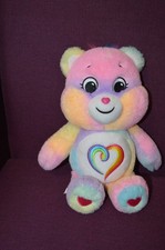 Care Bears Togetherness Bear Rainbow Multicolor Heart Plush Toy 13" B5
