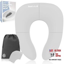 Folding Travel Potty Training Seat for Toddlers, Fits Round  Oval Gray