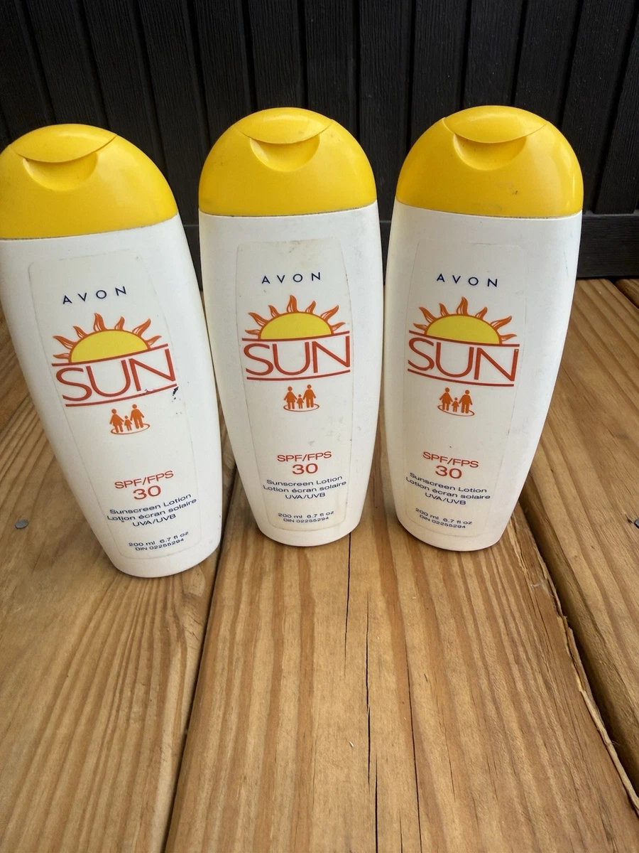 3 Vintage 2003 Avon SUN Sunscreen Lotion SPF/FPS 30 6.7 fl oz Old Stock Prop