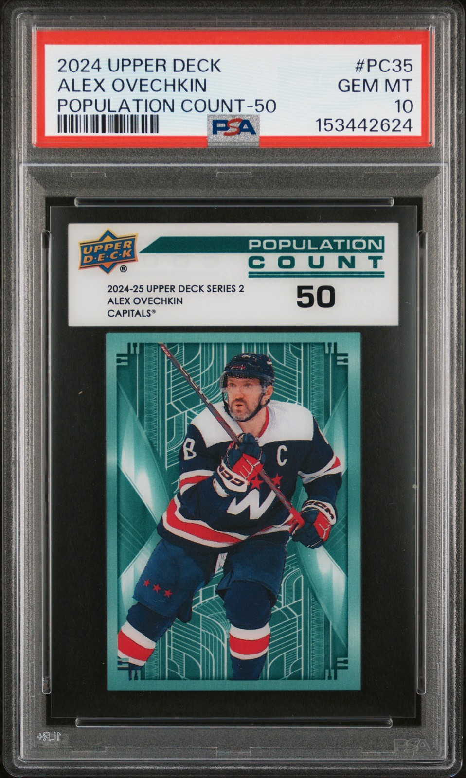 2024 UPPER DECK POPULATION COUNT 1000 50 #PC35 ALEX OVECHKIN PSA 10 view 1