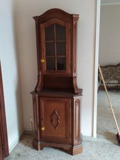 antica vetrina in legno doppio corpo cristalliera