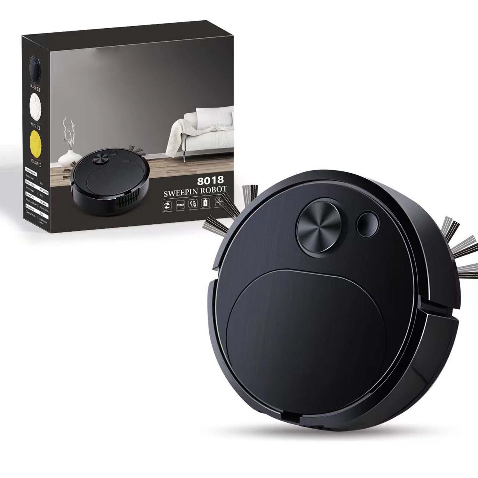 In 1 Automatic Robotic Vacuum Cleaner Low Noise Intelligent Sweeping Robot