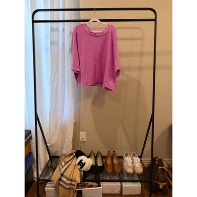 Free People Movement Be Free Tee Orchid Pink Oversized Raw Hem Top Small