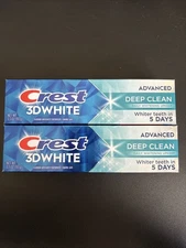 2x Crest 3D White Advanced Deep Clean Whitening Toothpaste  3.3 oz Exp 03/2028