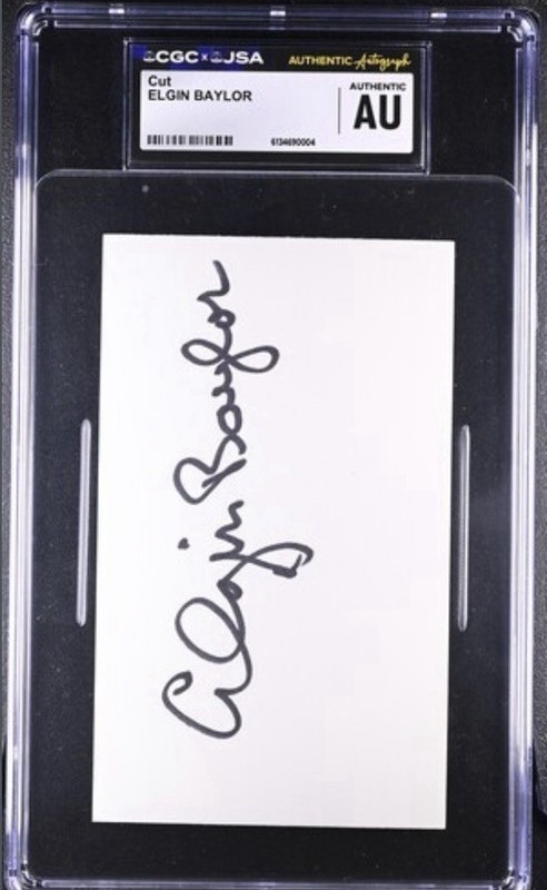 POP1💎Elgin Baylor💎CGC JSA Authentic💎Signed Cut NBA Champion LA Lakers