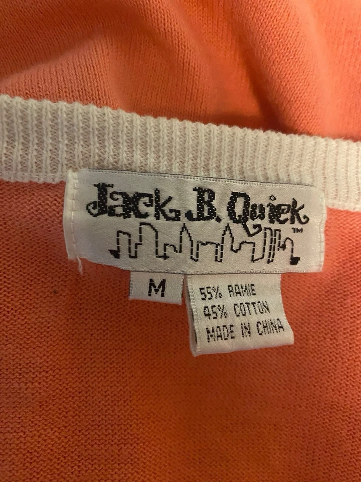 De Colección Jack B Quick Coral Rosa Verano Cóctel Floral Cárdigan Suéter Talla Mediana Foto 2 de 4
