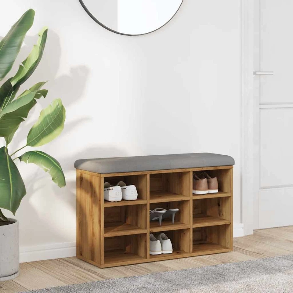Banco Zapatero de Almacenaje Zapatos Asiento Pasillo Madera Ingeniería vidaXL