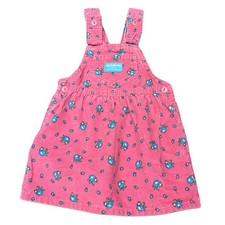 Vintage Oshkosh B  Gosh Corduroy Overall Pink Floral Dress Size 3T Union Made USA