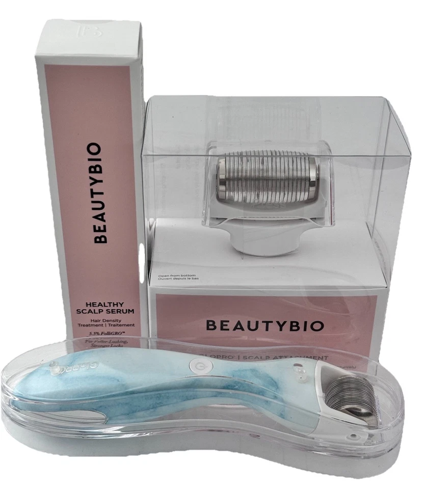 BeautyBio  GloPro Tool With Hair Attachment+Face Attachment+Serum NIB - Image 2 of 2