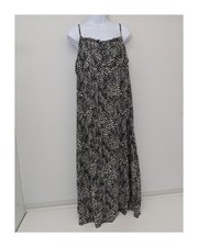 George Womens Maxi Dress Size 18 Black White Animal Print 52in Length Turkey
