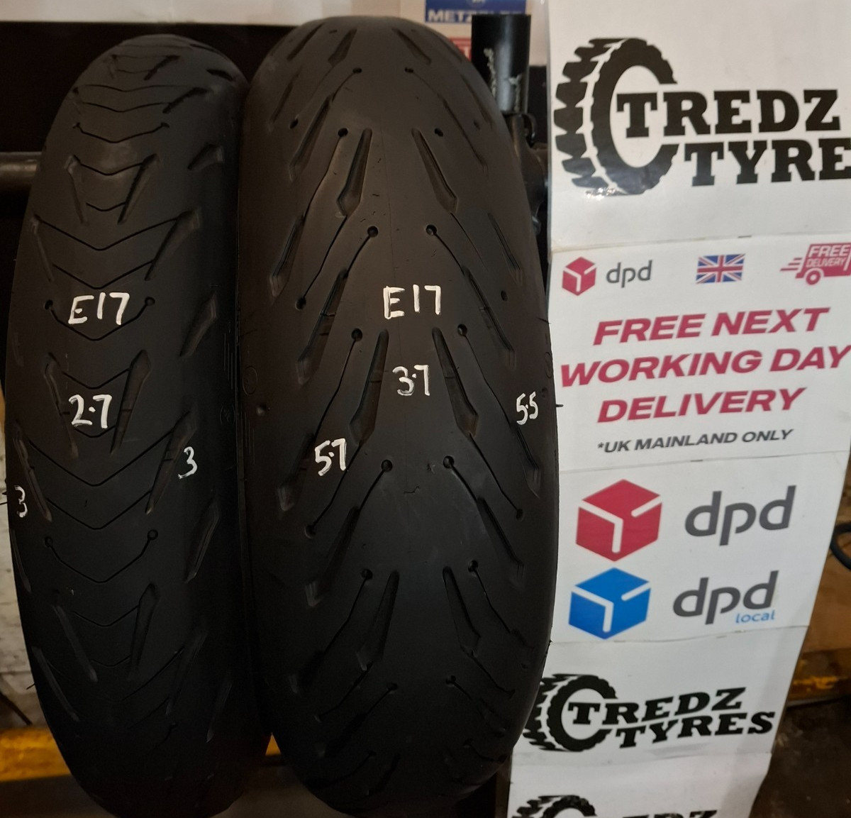 Michelin Road 5  180/55/17 &120/70/17 Motorcycle Tyres Partworn E17