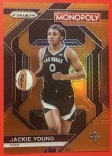 2024 Panini Prizm WNBA Monopoly Orange Prizm Jackie Young #/124 Las Vegas Aces