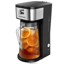 Iced Coffee Tea Maker With Reusable Filter Basket 3 QT Pitcher Iced Tea And C...