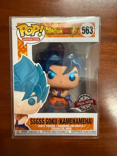 FUNKO Pop! #563 SSGSS Goku (Kamehameha) - Dragonball Z - Authentic + Protector