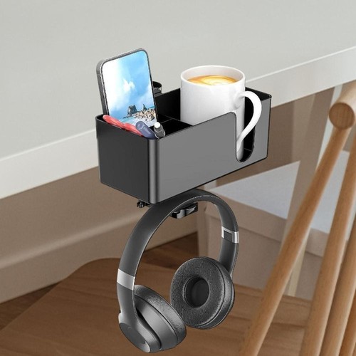Metal Tableside Storage Box 4-in-1 Earphone Stand New Water Cup Holder School - Afbeelding 6 van 16