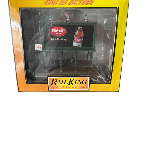 MTH RailKing 30-90044 Valla publicitaria iluminada Hierro Ciudad Cerveza Calibre O Tren Accesorio | Zustand: New