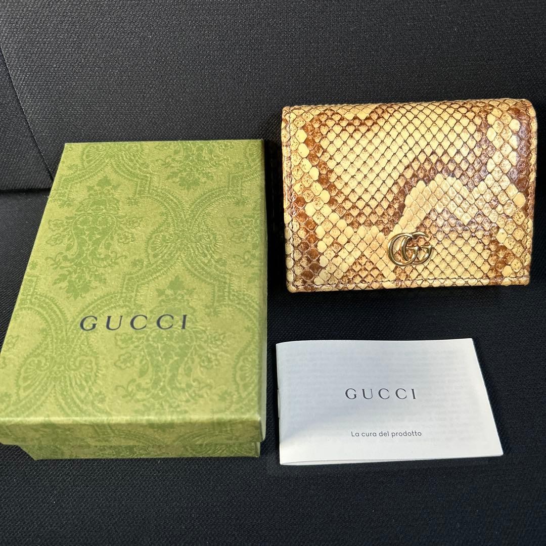 GUCCI Python GG Marmont Leather Card Case Wallet … - image 1