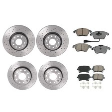 Kit de freno delantero trasero Akebono Euro Pad Set Xtra Rotores para A3 Jetta L4 Turbo FWD