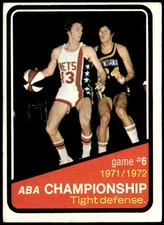 1972-73 Topps #246 1971-72 ABA Finals Game Tight Defense E1