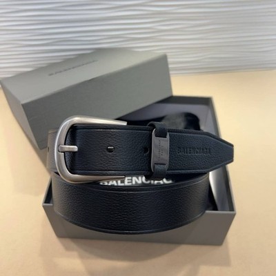 Balenciaga Logo Leather Belt 85 Black s-l400.jpg main image 3