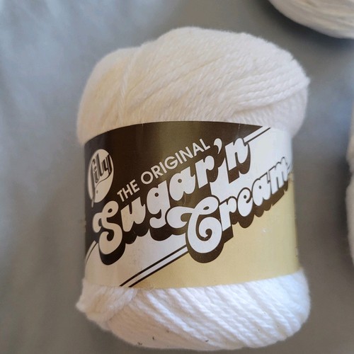 Lily Sugar 'n Cream Garn weiß 3 Unzen Farbe 00001 4-fädig Baumwolle 2er Pack, eine geöffnet - Bild 2 von 4