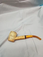 Vintage Missouri Meerschaum Original Corn Cob Pipe Unsmoked Craved Stem USA