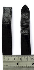 15x14mm Black Leather Cartier Watch Strap For Deployment Clasp