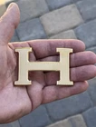 Authentic HERMES Gold Permabrass Guilloche H Metal Belt Buckle (excellent)