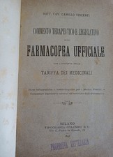 1892 Commento Terapeutico e Legislativo alla Farmacopea Ufficiale con Tariffe