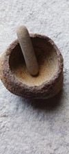 NATIVE AMERICAN MORTER AND PESTLE 3" WIDE X 2" TALL.