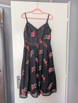 Women's 'Little Mistress' Black Embroidered Floral Lace Midi Dress 10 | eBay UK Women's 'Little Mistress' Black Embroidered Floral Lace Midi Dress 10 | eBay UK