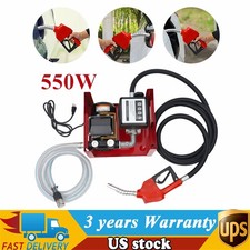 110V Electric Fuel Transfer Pump 550W-60L/Min W/Nozzle Meter Fit Oil Fuel Diesel