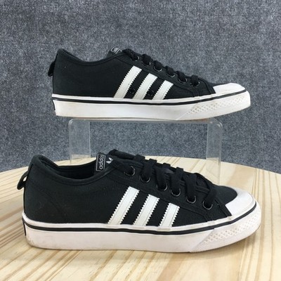 Adidas Shoes Mens 5 Black White Nizza Casual Sneakers Canvas Low Top CQ2332