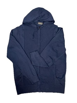 RODD & GUNN Full Zip Cardigan Sweater Hooded 100% Cotton Knit Men s Size XL Navy